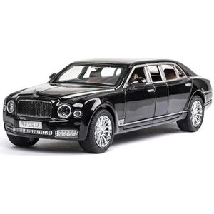 Voor Bentley voor Mulsanne Grote maat Diecast 1/24 Legering Model auto Speelgoed Uitgebreid Zwart Hoge Simulatie Metalen auto 6 Deuren Speelgoed voor collectie Zinklegering Speelgoedauto (Color : Bla