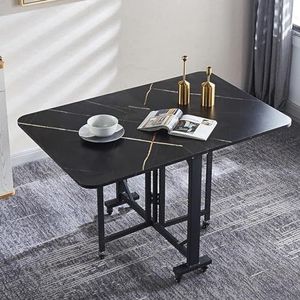 Opklapbare Eettafel, Bladtafel, Opvouwbare Keukentafel, Ruimtebesparende Tafel, Verlengde Eettafel, Geschikt For Keuken, Slaapkamer En Eetkamer (Color : Black, Size : 120x80x75CM)