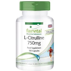 Fairvital | L-citrulline capsules 750mg - HOOG GEDOSEERD - VEGAN - 180 capsules