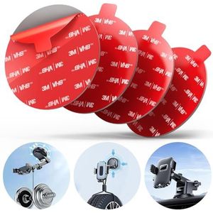 pop-tech 3 m zelfklevende pads vervanging voor zuignapbevestiging, 90 mm (3,5 inch) 4 stuks 3 m VHB hoge hittebestendigheid cirkel dubbelzijdige stickerpads voor dashboard/voorruit/montageschijf
