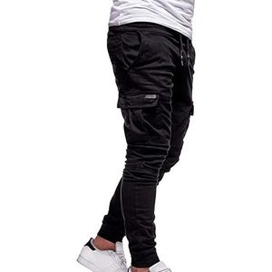 Mens Casual Jogger Pants Basic Stretch Sweatpants Cargo Workout Running Athletic Tapered Trousers