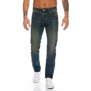 Lorenzo Loren Heren Jeans Broek Denim Jeans Used-Look Regular Fit W29-W44 L30-L38, Ll-387 Dirtywash., 38W x 32L