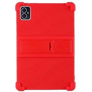 Zachte siliconen beschermhoes geschikt for Teclast M50 M50 Pro Valbestendige hoes Anti-crack Behuizing Mouw Standhouder(Color:Red,Size:For Teclast M50 Pro)