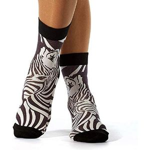 Wigglesteps Dames Sokken ZEBRA, één maat (36-41), Meerkleurig, Eén Maat