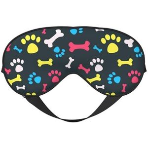 Regenboog Hond Kat Poot Print Comfortabele Oogmasker Volledige Dekking Lichtgewicht Mannen Vrouwen Outdoor Reizen Ontspanning