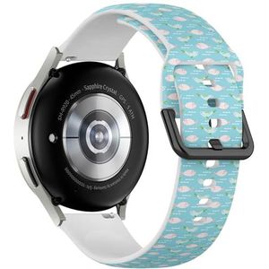 Sport-zachte band compatibel met Samsung Galaxy Watch 6 / Classic, Galaxy Watch 5 / PRO, Galaxy Watch 4 Classic (Fishes Sea) siliconen armband accessoire