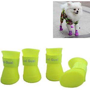 Huisdier kleding Mooie huisdier hond schoenen puppy snoep kleur rubberen laarzen waterdichte regenschoenen, S, maat: 4,3 x 3,3 cm (zwart) trainingsspeelgoed (kleur: geel)