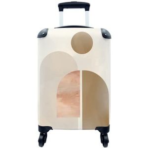 MuchoWow® Koffer - Rond - Abstract - Bruin - Past binnen 55x40x20 cm en 55x35x25 cm - Handbagage - Trolley - Fotokoffer - Cabin Size - Print