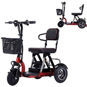 3-wielige scootmobiel Opvouwbare, lichtgewicht scootmobiel met oplader en mand, elektrische rolstoelen Gemotoriseerde scootmobielen voor ouderen