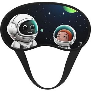 Astronaut en Alien slaapmasker voor zijslaper, lichtblokkerende nachtmaskers voor slapen oogmasker voor vrouwen mannen oogbedekking zachte comfortabele oogschaduw voor reizen, dutje