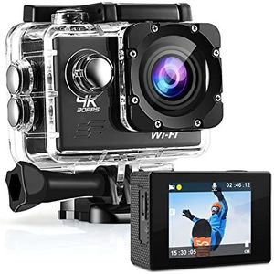 Actiecamera, Sportcamera 4k HD Onderwatercamera met anti-shake outdoor camera Draadloze afstandsbediening WIFI Waterdichte sporten DV(AT-Q1)