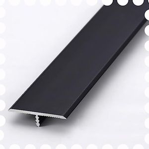 Drempelstrip, vloerovergangsstrip, Vloerafdekstrips 33 mm aluminium vloerovergangsstrip, T-profiel laminaat overgangsstrip, zware drempelrandafwerkingsstrip, snijdbaar(Black)