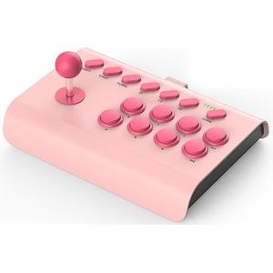 SQALCXY Y02 Draadloze Arcade Games Controle Rocker voor PS4 Switch Console Controller PC TV Android iOS Telefoons Joystick Gamepad Accessoires (Roze)