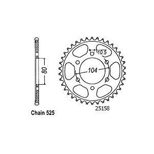 Kawasaki kroon staal – 525-39 tanden – vergelijkbaar met JTR1489 – Made in Germany