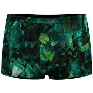 Groene Minerale Kristallen Heren Boxer Slips Sexy Shorts Mesh Boxers Ondergoed Ademend Onderbroek Thong