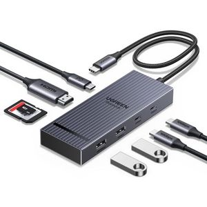 UGREEN Revodok Pro 10Gbps USB C Hub, USB C Adapter met HDMI 4K@60Hz, Docking Station met USB-A 3.2, 2*USB-C 3.2, SD/TF Kaartlezer, PD 100W Compatibel met MacBook, Surface, iPad Pro en meer