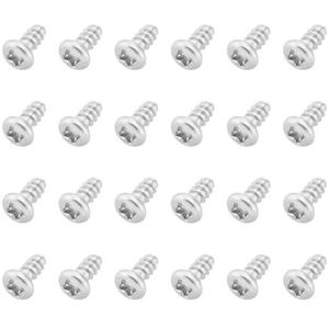 SG Store 24 stuks bureaubladbehuizing schroeven A500/A600/A1200 304 roestvrij stalen schroeven M3 x 6 mm compatibel met Commodore Amiga 500 600 1200 zilver