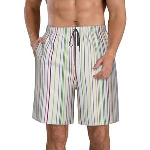 FRGMNT Suiker en schedels en bloemen print heren sneldrogende zwembroek strand korte plank spa trunks rekbare gym shorts surfen short, Gestreept., L