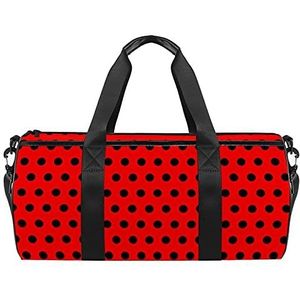 Reizen strandtassen, grote sport gym overnachting plunjezakken polka dots rood wit print schoudertas met droge natte zak