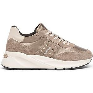 Nero Giardini I308335D damessneakers van leer en suède, Taupe, 38 EU