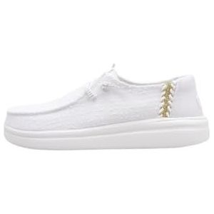Hey Dude Shoes Wendy Rise Perf Canvas.100 Mocassino da donna in cotone Bianco 37