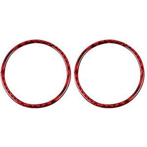 FHCBUTAE Auto-interieur Deur Audio Speaker Decoratie Frame Stickers Trim Cover Voor F&ord Voor Mustang GT 2015 2016 2017 2018 2019 2020 Auto-interieur(Red)