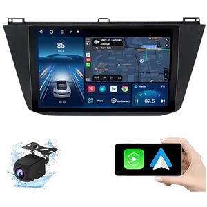 Android 14.0 2 Din Autoradio 9"" Touchscreen Auto Stereo voor VW Tiguan 2017-2019 met Draadloze Carplay Android Auto GPS navigatie AHD Omgekeerd beeld Stuurwielbediening(P1(1G+32G))