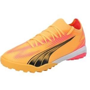 PUMA Ultra Match Tt voetbalschoen voor heren, Sun Stream Zwart Zonsondergang Glow, 44.5 EU