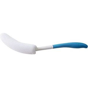 NatureMan Badborstel met lange steel, 15,35 inch badlichaamsborstel, gemakkelijk bereikbare antislip gebogen handgreep lichaamsborstel voor senioren, geschikt voor ouderen en zwangere hulp, baden en