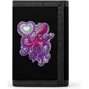 Octopus Love Casual Heren Creditcardhouder Portefeuilles voor Vrouwen Slanke Duurzame Portemonnee met ID Venster