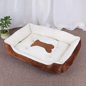 Aliuciku Huisdier Bed Warm Kattenhuis voor Kleine Medium Grote Hond Zacht Wasbaar Puppy Katoen Kennel Wash (Kleur: Bruin, Maat: XL)