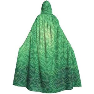 WURTON Groene Curve Textuur Print Hooded Mantel Unisex Volwassen Mantel Halloween Kerst Hooded Cape Voor Vrouwen Mannen