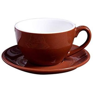 LSYHHXC Kop en schotel set keramische handgeschilderde koffiekop creatieve vintage kop cappuccino kopjes voor latte mokka thee koffiekop met schotel 557 (kleur: bruin)