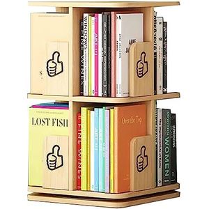 Staande boekenkast Houten draaibare boekenplank 360° staande boekenkast Multi-tier boekenplank organizer woonkamer studieboekenrek perfecte weergave