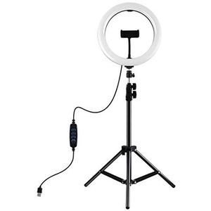 App Life Ring Light voor selfie 10 inch - driehoekige houder - LED-ringlicht met 3 verlichtingsmodi met 10 helderheidsniveaus - make-up, fotografie, YouTube, TikTok, selfie Video