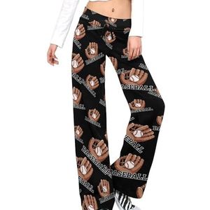 I Love Baseball Ball Damesbroek Casual Broek Elastische Taille Lounge Broek Lange Yoga Broek Rechte Pijpen