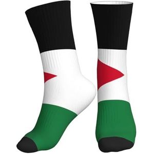 PPHGUT Jordaanse Vlag Print Volwassenen Mid Tube Sokken Ademend Sport Running Gym Training Jogging Activiteiten, 1 zwart, One size