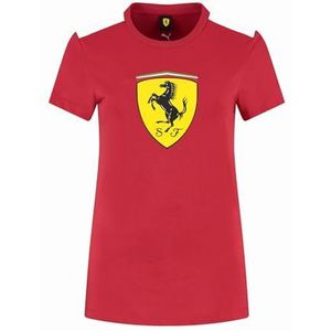 PUMA Scuderia Ferrari F1 dames T-shirt met groot Scudetto Shield Logo - Rood