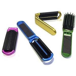 4 Verschillende Kleuren ALAZCO Vouwen Haar Borstel Met Spiegel Compact Pocket Size Reizen Auto Gym Bag Purse Locker Zwemmen Camping Sleepover Gift en meer