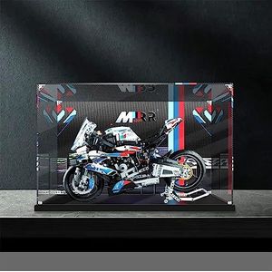 Showcase stofdichte vitrine voor Lego 42130, acryl vitrine compatibel met Lego 42130 Technic BMW M 1000 RR motorfiets (exclusief modelkit)(Inkjet)