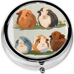 Pillendoosje Kleine Pillendoosje voor Pocket & Portemonnee Pil Organizer Draagbare Pillencontainer Leuke Geneeskunde Organizer Glimlachen Reizen Pillendoos voor Vitamine Visolie Supplementen