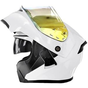Opklapbare Motorhelmen ECEDOT-Goedgekeurde Integraalhelm Met Geïntegreerd Motormodulaire Helm Met Dubbel Vizier Crash Racing Helm Ventilatie Heren Dames 16,XXL:63-64CM