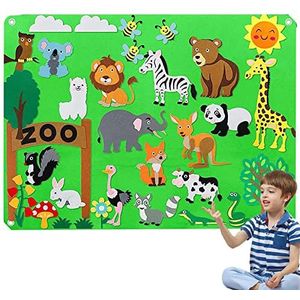 Hokuto Kinderen Onderwijs Vilt Board Verhalen Interactief Vilt Board, Zoo Vilt Board Story Set Boerderijpuzzel Dieren Kinderen Vroeg Leren Zintuiglijk (dierentuin)