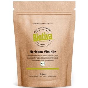 Hericium poeder biologisch 300g (2x150g) - puntbaarden - vegan - Hericium erinaceus - gebotteld en gecertificeerd in Duitsland - Biotiva