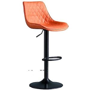 Barkrukken Keukenkrukken Barkrukken Met Pu-lederen Kussen Barstoelen Hoge Rugleuning Tegenkrukken Verstelbare Draaibare Barstoelen Barstoelen Hoge Krukken(Orange,2Pieces)