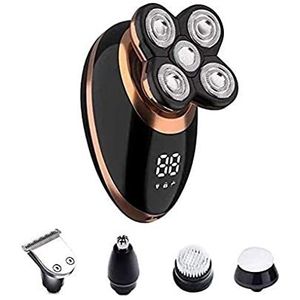 SMSOM Hoofd Scheerapparaten voor Mannen, Elektrisch Scheerapparaat Drijvend Mannen Scheerapparaat 5 in 1 Elektrische Scheermes LED Display IPX7 waterdicht Kaal Hoofd Scheerapparaat met Neus Haartrimmer