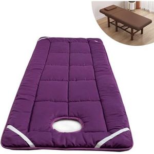 Massagebedmatras Met Gezichtsgat, Zacht, Ademend Schoonheidsmassagematras, Hoeslaken For SPA-massagetafel, Matrasbeschermers For SPA-hotel, Schoonheidssalon, Massagebed(Purple,S 70x180cm)