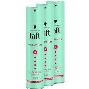 Schwarzkopf Taft Haarspray, volume (3 x 250 ml), houdgraad 5 haarstyling, haarspray voor fijn en dunner wordend haar, volume-haarspray, veganistische formule*