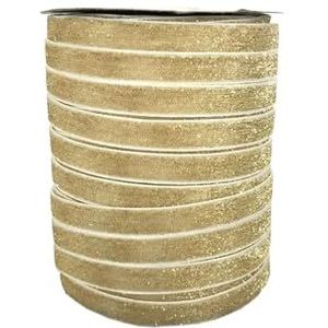 Fluwelen lint geen elastiek 5 meter 10 mm gouden en zilveren draad fluwelen lint bruiloft decoratie handgemaakt lint geschenkverpakking haar strik doe-het-zelf (kleur: goud glitter 000, maat: 10 mm 5