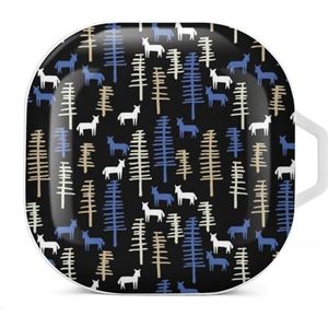 Paarden en bomen creatief bos oordopjes hoesje compatibel met Samsung hard shell beschermhoes wit stijl